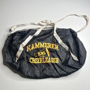 Vintage Toppers Cheer Megaphone Bag Kammerer KMS Black Nylon Cheerleader Duffel
